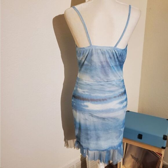NWT Boohoo light blue Cowl Neck mini dress Large - Picture 4 of 10